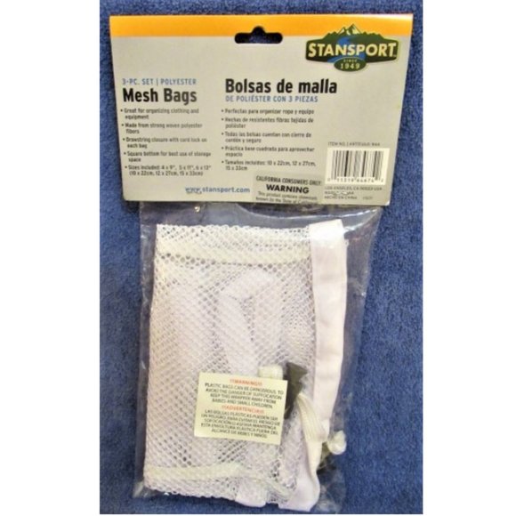 3 mesh bags with lockable drawstrings - Picture 2 of 2